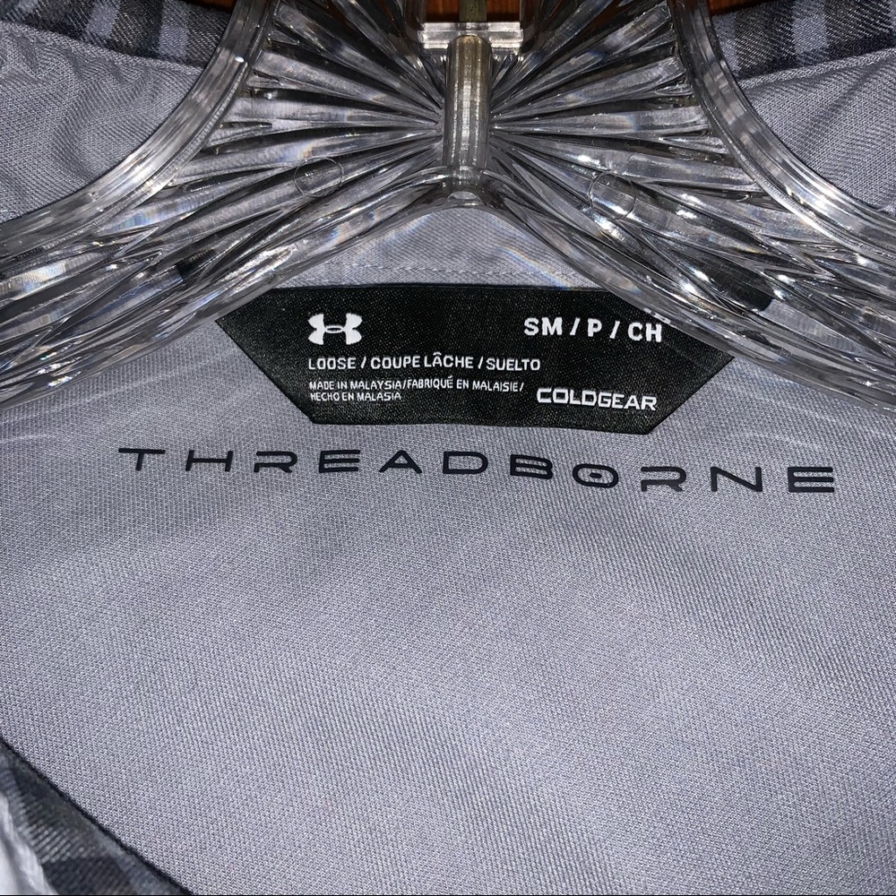 Men’s Small (S) UNDER ARMOUR ColdGear THREADBORNE Black Gray Insulated Shirt NEW - Picture 5 of 15